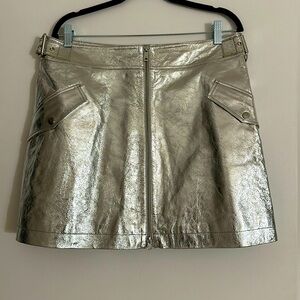 Scotch and Soda silver mini skirt with pockets